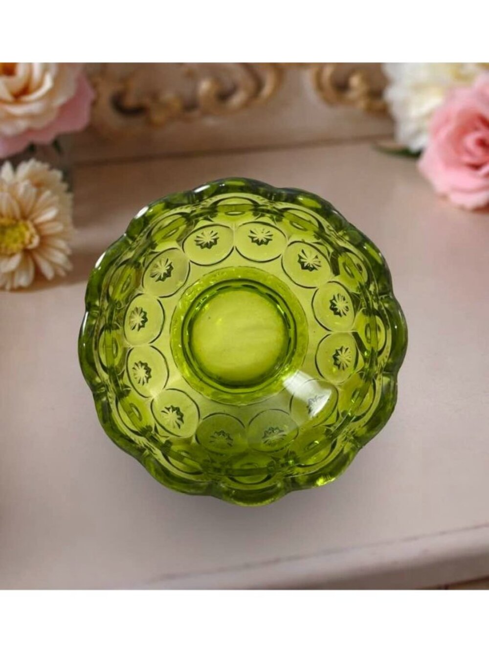 L E Smith Green Stars & Bars Glass Fairy Lamp Base Only - Picture 6 of 6